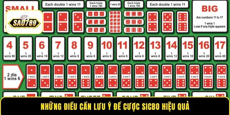 Những điều cần lưu ý để cược Sicbo hiệu quả